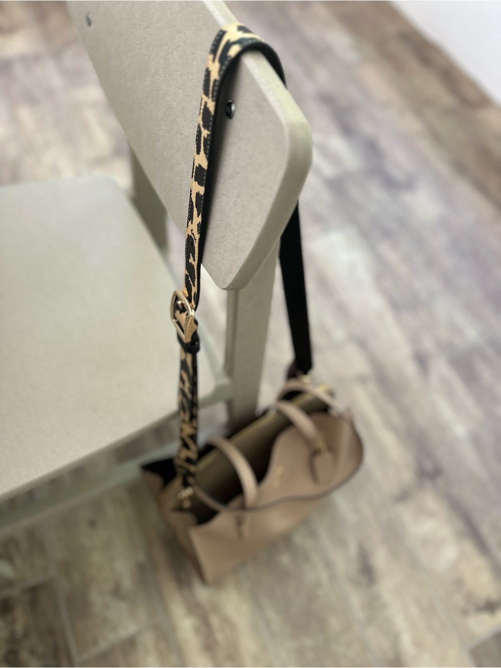 Coach Leopard Print Adjustable Strap in Black and Tan with Gold Hardware - Picture 12 of 16